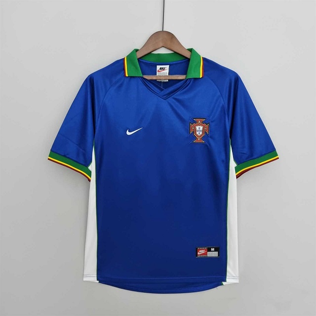 AAA Quality Portugal 1998 Away Blue Soccer Jersey